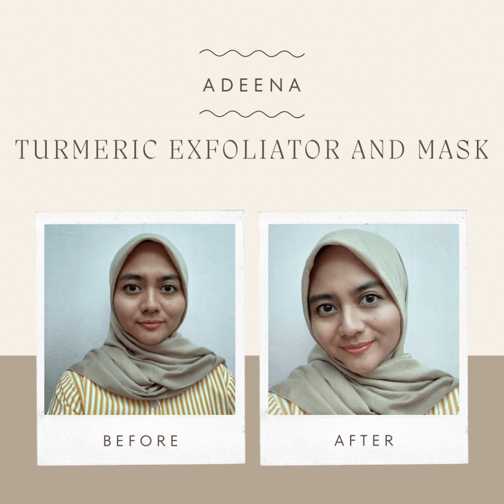 turmeric exfoliator and mask adeena skin before after
